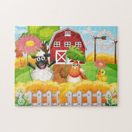 Boerderij Sheep Chicken Baby Duck Puzzle Legpuzzel (Horizontaal)