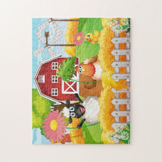 Boerderij Sheep Chicken Baby Duck Puzzle Legpuzzel (Verticaal)