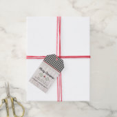 Boerderij Shiplap & Buffalo Check Kerstmis Cadeaulabel (Met Touw)
