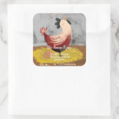 Boerderij shop eierhandel vierkante sticker (Tas)