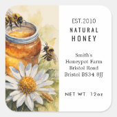 Boerderij shop honingpot etiket kleine onderneming (Voorkant)