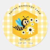 Boerderij shop honingpot etiket kleine onderneming (Voorkant)