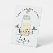 Boerderij shop honingpot etiket kleine onderneming reclamebord met voetstuk (Voorkant)