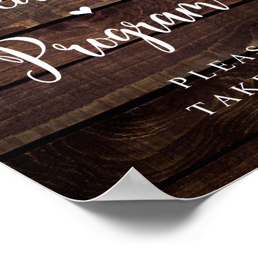 Boerderij snoerlampen, donker hout, huwelijksprogr poster (Hoek)