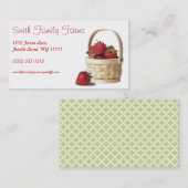 Boerderij standaard aardbei produceert groene geom visitekaartje (Voorkant / Achterkant)