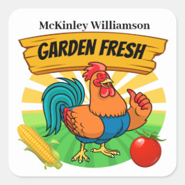 Boerderij Sticker, vers Vierkante Sticker