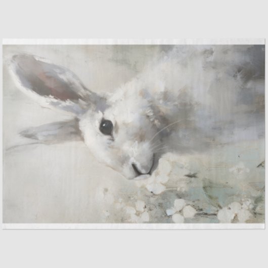 Boerderij Stijl Bunny Konijn Art Decoupage Tissuepapier (Voorkant)