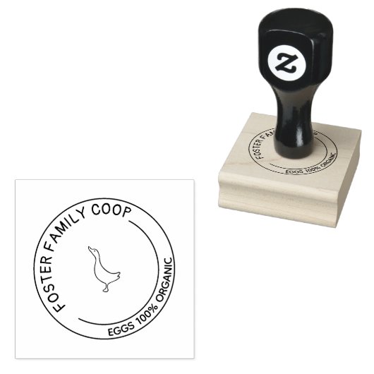 Boerderij stijl eend ei doos hout kunst stempel (Gestempeld)