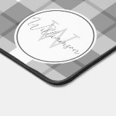 Boerderij stijl grijs & wit geruite monogram bureaumat (Hoek)