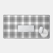 Boerderij stijl grijs & wit geruite monogram bureaumat (Keyboard & Muis)