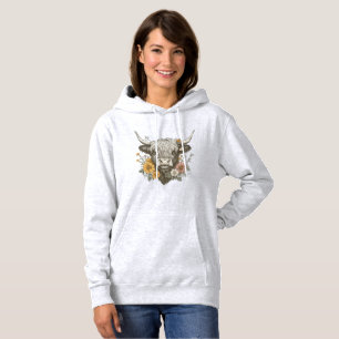 Boerderij stijl Highland Koe Graphic Hoodie