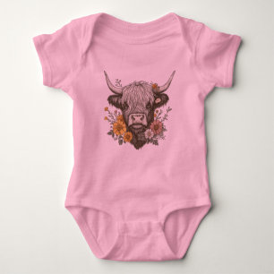Boerderij stijl Highland Koe Graphic Romper