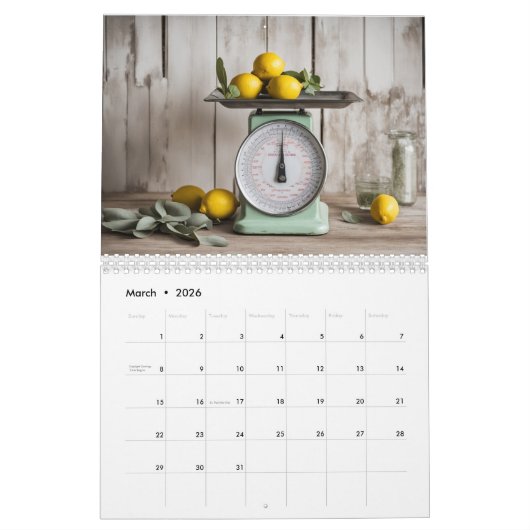 Boerderij stijl kalender (Mar 2026)