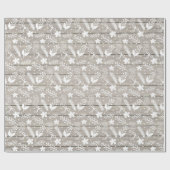 Boerderij stijl kerst Holly & Pinecones hout Cadeaupapier (Vlak)