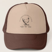 Boerderij stijl Kip Boerderij Monogram Trucker Pet (Voorkant)