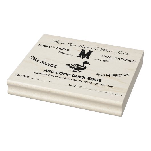 Boerderij stijl Monogram DucK ei karton stempel (Stempel)