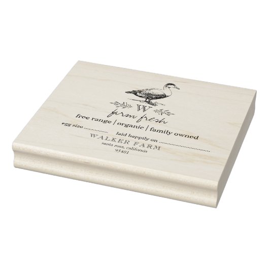 Boerderij stijl monogram eendenei karton stempel (Stempel)