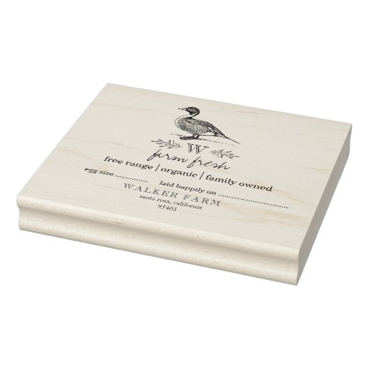 Boerderij stijl monogram eendenei karton stempel (Stempel)