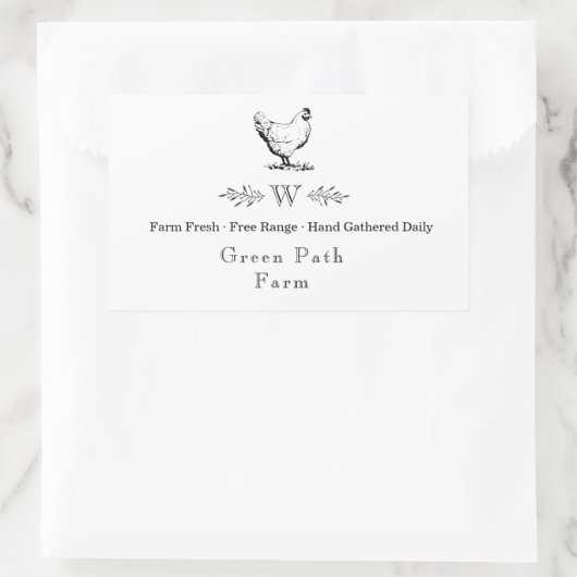 Boerderij Stijl Monogram Eieren Karton Sticker (Tas)