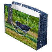 Boerderij stijl ranch kunst grote cadeautas (Achterkant Gekanteld)