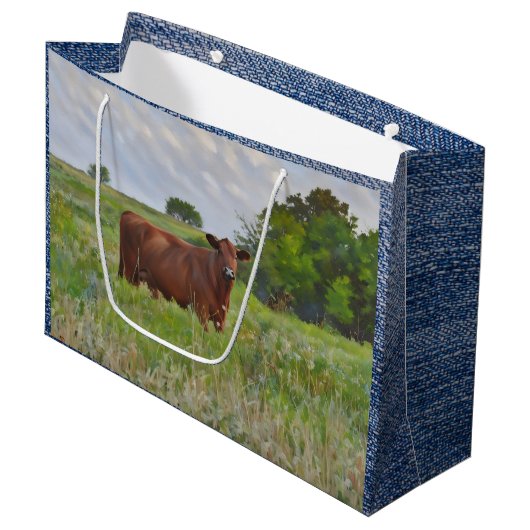 Boerderij stijl ranch kunst grote cadeautas (Voorkant Gekanteld)