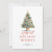 Boerderij stijl Waterverf kerstboom + foto Feestdagenkaart (Voorkant)