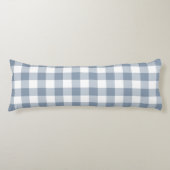 Boerderij Stofblauw Rustieke Gingham Check Plaid Lichaamskussen (Voorkant)