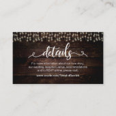 Boerderij String-lampjes, wit, hout, bruiloft — de Informatiekaartje (Voorkant)