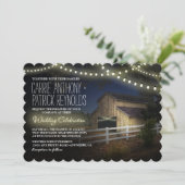 Boerderij String Lights rustieke schuur bruiloft u Kaart (Staand voorkant)