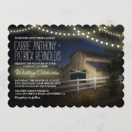 Boerderij String Lights rustieke schuur bruiloft u Kaart
