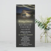 Boerderij String Lights Rustieke Schuur Trouwprogr Programmakaart (Staand voorkant)