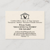 Boerderij Studio Pilates & Fitness Yoga Visitekaartje (Achterkant)