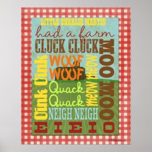 Boerderij Subway Art Poster - De oude MacDonald ha