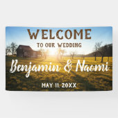 Boerderij Sunset Wedding Welkom Banner (Horizontaal)