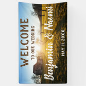 Boerderij Sunset Wedding Welkom Banner (Verticaal)