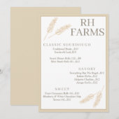 Boerderij Tarwe Stalks Bakkerij Prijzen gepersonal Kaart (Voorkant / Achterkant)