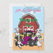 Boerderij-tastic Barnyard Dieren Tractor Birthday  Kaart (Achterkant)