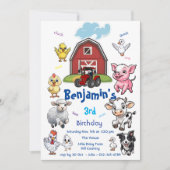 Boerderij-tastic Fun Barnyard Animals Verjaardagsf Kaart (Voorkant)