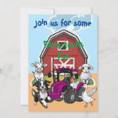 Boerderij-tastic Fun Barnyard Animals Verjaardagsf Kaart (Achterkant)