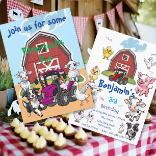Boerderij-tastisch Plezier Barnyard Dieren Verjaar Kaart