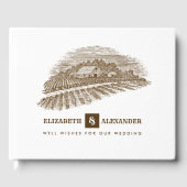 Boerderij Tekening Rustieke Bruiloft Gastenboek (Voorkant)