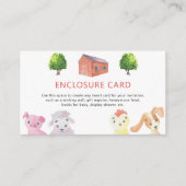 Boerderij thema baby shower - Aangepaste tekst Informatiekaartje (Voorkant)