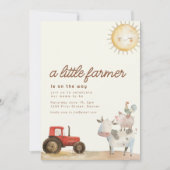 Boerderij Thema Baby shower met Dieren Uitnodiging (Voorkant)