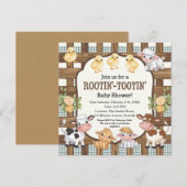 Boerderij-Thema Baby Shower Ontwerp - Mooie Boerde Kaart (Voorkant / Achterkant)