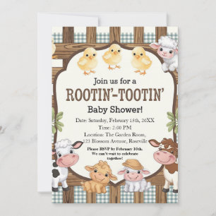 Boerderij-thema Baby shower ontwerp - Schattigee b Kaart