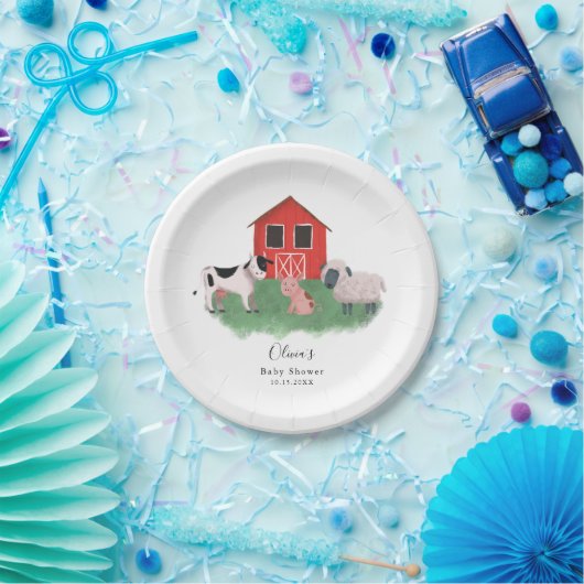 Boerderij Thema Baby shower Papieren Bordje (Feest)