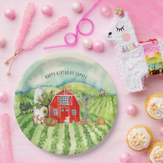 Boerderij Thema | Barn Birthday Party Papieren Bordje (Feest)