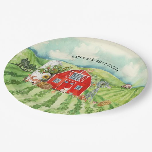 Boerderij Thema | Barn Birthday Party Papieren Bordje (Gekanteld)