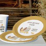 Boerderij Thema Cluck Kip Kids Verjaardagsfeest Papieren Bordje<br><div class="desc">Kids verjaardagsfeestje papieren borden met een boerderijen dierenthema. Geïnspireerd door het Old Macdonald kinderrijmpje in het land van de landbouw waar de koeien moo, de kuikens klokken en de varkens roze! Gemakkelijk te personaliseren en de kleuren te veranderen als u uw eigen mix en matchthema wilt creëer. Blader door ons...</div>