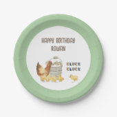 Boerderij Thema Cluck Kip Kids Verjaardagsfeest Papieren Bordje (Voorkant)